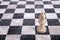 White wooden bishop on chessboard