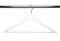 White Wooden clothes hanger on metal crossbar isolated over whit