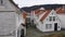 White wooden houses of Steinkjellerbakken in Bergen city in Norway