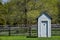 White Wooden Outhouse - Old Fashioned Bathroom