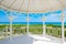 White wooden pavilion at Varadero beach in Cuba