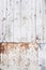 White wooden and rusty metal texture background