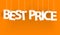 White words BEST PRICE - word hanging on the ropes on orange background.  3d vector illustration