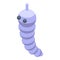 White worm cocoon icon isometric vector. Animal caterpillar