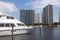 White Yacht Moored at an Aventura,Florida marina