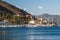 White yachts anchored in a blue bay of Agia Efimia port, Cephalonia island, Greece