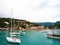 White yachts on Mallorka turquoise sea