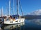 White Yachts Moored in Greek Marina