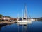 White Yachts Moored in Greek Marina