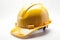 white, yellow hard safety helmet hat for safety project of work
