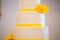 White and Yellow Wedding Reception Cake