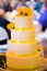 White and Yellow Wedding Reception Cake