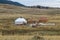 White Yurt - Nomad`s tent is the national dwelling of Kazakhstan people