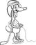 Whiteboard drawing - cartoon dog character in hockey equipment