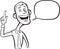 whiteboard drawing - cartoon skinny businessman with speech bubble pointing finger