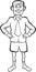 Whiteboard drawing - cartoon standing businessman in boxer short