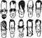 Whiteboard drawing - set of cartoon oblong faces