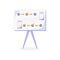 Whiteboard with plan flat color vector object