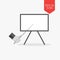 Whiteboard presentation concept icon. Flat design gray color symbol. Modern UI web navigation, sign.