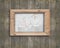 Whiteboard wooden frame with business concepts doodles brown woo