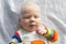 Whitehair babyboy with albinism syndrome