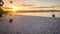 Whitehaven beach sunset at Whitsunday Island