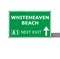 WHITEHEAVEN BEACH road sign isolated on white