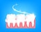 Whitening of human tooth. Deep cleaning.