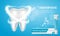 Whitening toothpaste ad. Big healthy tooth