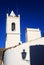 A whitewashed, church tower in the medieval town of Marvao, Portalegre, Alentejo, Portugal.