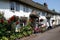 Whitewashed thatched cottages