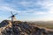 A whitewashed windmill in La Mancha in warm evening light