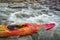 Whitewater kayak and river rapid