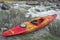 Whitewater kayak and river rapid