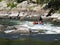 Whitewater rafting on the rapids.