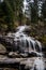 Whitney Portal Falls, located at the Whitney Portal campground long exposure shows the water flowing like silk