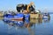 Whitstable Harbour reflections, Kent, UK