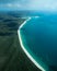 Whitsunday coastline aerial with boats and hills scenery