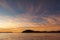 Whitsunday Islands Sunset - view from boat on the water