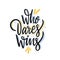 Who dares wins. Hand drawn vector lettering. Motivational inspirational quote
