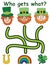Who gets what? Irish-themed maze game for preschool kids vector illustration