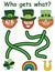 Who gets what? - Patrick Day maze game vector illustration