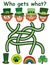 Who gets what? - Patrick day visual puzzle for children vector illustration