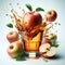 whole apple falling into a glass of apple juice beautiful splash