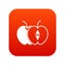 The whole apple and half icon digital red