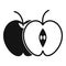 The whole apple and half icon, simple style