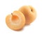 Whole apricot and half 2 on white background