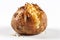 Whole Baked Potato, Potato Skin Closeup, Delicious Rustic Dinner, Whole Roasted Potato on White