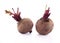 Whole Beetroots with leaf on white