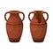 Whole and broken ancient amphora icon with two handles. Antique clay vase jar, Old traditional vintage pot. Ceramic jug